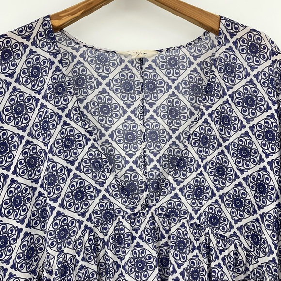 Boden US 14 Sarah Kaftan Dress Blue 0298 Ribbon maxi Paisley Whirl long sleeve - Picture 8 of 12